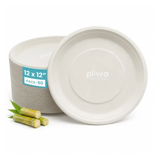 Pliwa_Disposable_Bagasse_Plates_|_12_inch_-_Pack_of_25_|_Non_Toxic,_Compostable_|_Sturdy,_Microwave_Safe,_Leak-Resistant_|_Sugarcane_Bagasse_Eco-Friendly_Round_Plates_(White)