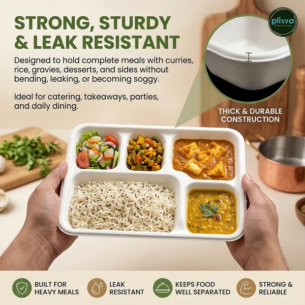 Pliwa_Disposable_Bagasse_Meals_Tray_|_5_Compartment_|_Pack_of_25_|_Non_Toxic,_Compostable_|_Sturdy,_Microwave_Safe,_Leak-Resistant_|_Sugarcane_Bagasse_Eco-Friendly_Square_Plates_(White)