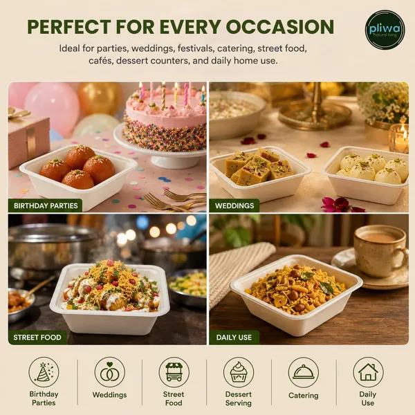 Pliwa_Disposable_Bowl_|_Dona_|_4*4_-_Pack_of_100_|_Non_Toxic,_Compostable_|_Sturdy,_Microwave_Safe,_Leak-Resistant_|_Sugarcane_Bagasse_Eco-Friendly_Square_Bowl_(White)