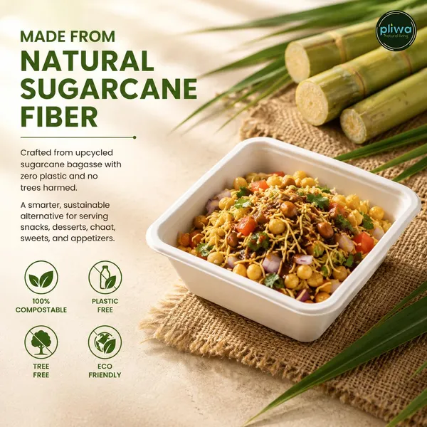 Pliwa_Disposable_Bowl_|_Dona_|_4*4_-_Pack_of_100_|_Non_Toxic,_Compostable_|_Sturdy,_Microwave_Safe,_Leak-Resistant_|_Sugarcane_Bagasse_Eco-Friendly_Square_Bowl_(White)