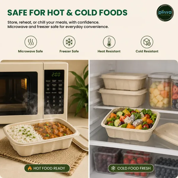 Pliwa_|_Disposable_Round_Container_with_Lid_|_750_ml_-_Pack_of_25_|_for_Takeaway_&_Food_Storage_|_Sturdy,_Microwave_Safe,_Leak-Resistant_|_Sugarcane_Bagasse_Eco-Friendly_Round_Container_(B.White)