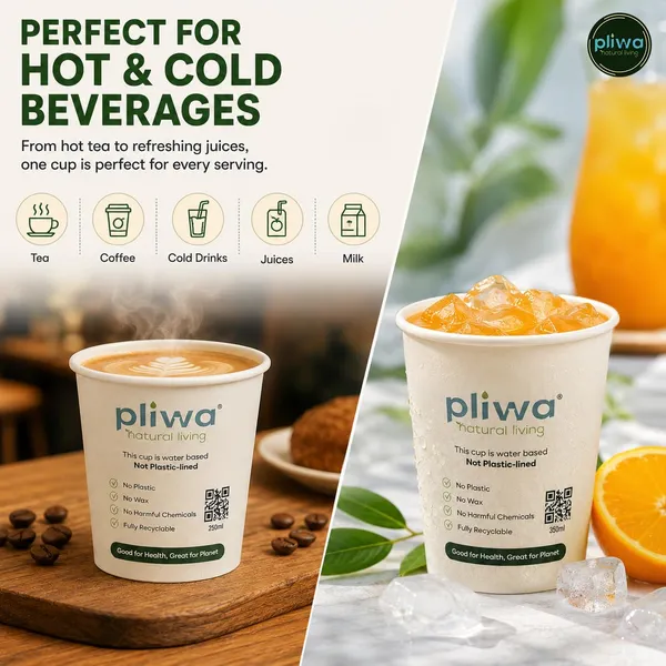 Pliwa_|_Paper_Cup_|_Plastic_Free_|_Water_Based_Coat_(Aqueous)_|_110_ml_-_Pack_of_100_|_for_Hot_&_Cold_|_Eco-Friendly