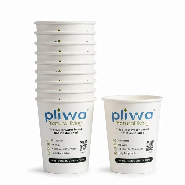 Pliwa_|_Paper_Cup_|_Plastic_Free_|_Water_Based_Coat_(Aqueous)_|_250_ml_-_Pack_of_50_|_for_Hot_&_Cold_|_Eco-Friendly
