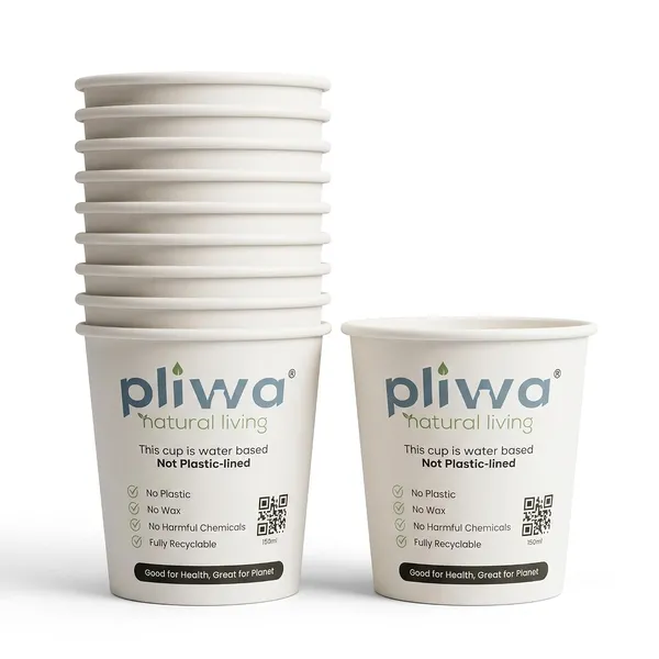 Pliwa_|_Paper_Cup_|_Plastic_Free_|_Water_Based_Coat_(Aqueous)_|_150_ml_-_Pack_of_100_|_for_Hot_&_Cold_|_Eco-Friendly
