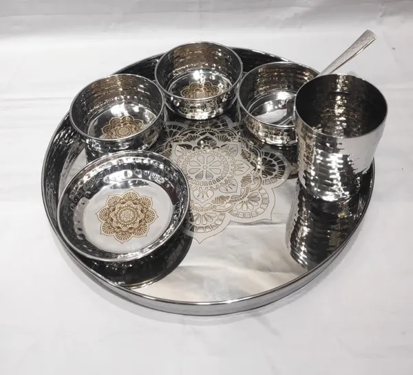 Decorative_Laser_Pattern_SS_Thali_Serving_7pc_Set