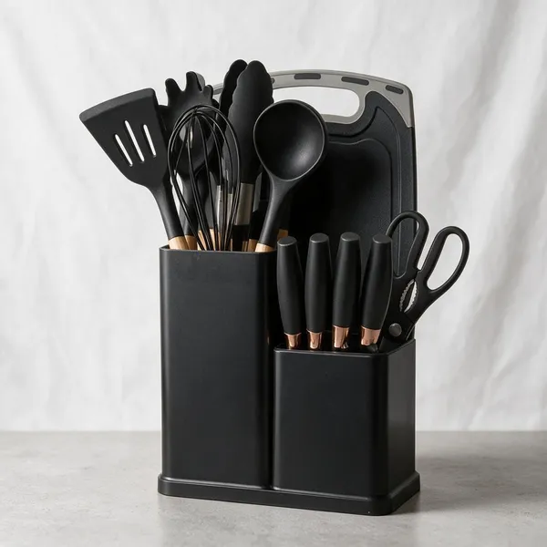 Wood_Handle_Black_Kitchen_Tools_And_Knife_19pc_Set