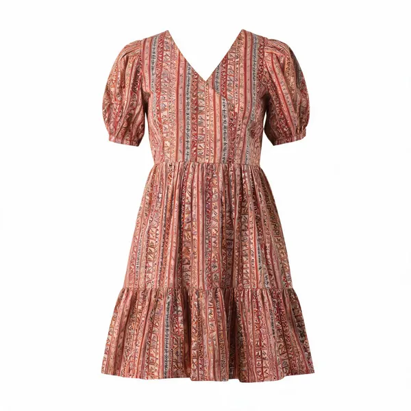 Brown_Cotton_A-Line_Printed_Dress_For_Women
