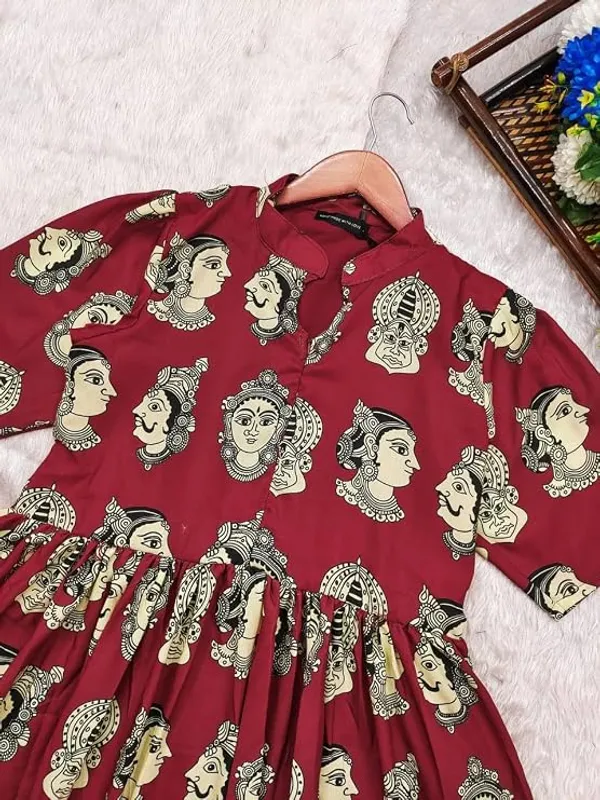 Maroon_Printed_Fit_And_Flare_Dress_for_Women