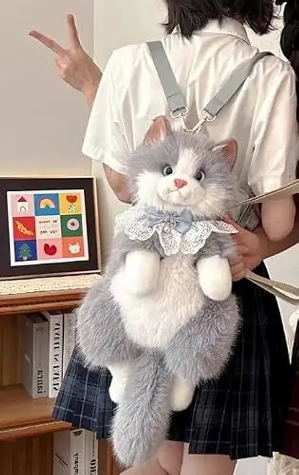 Grey_Plush_Cat_Backpack_for_Women