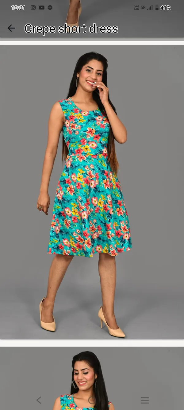 Turquoise_Floral_Fit_And_Flare_Dress_for_Women