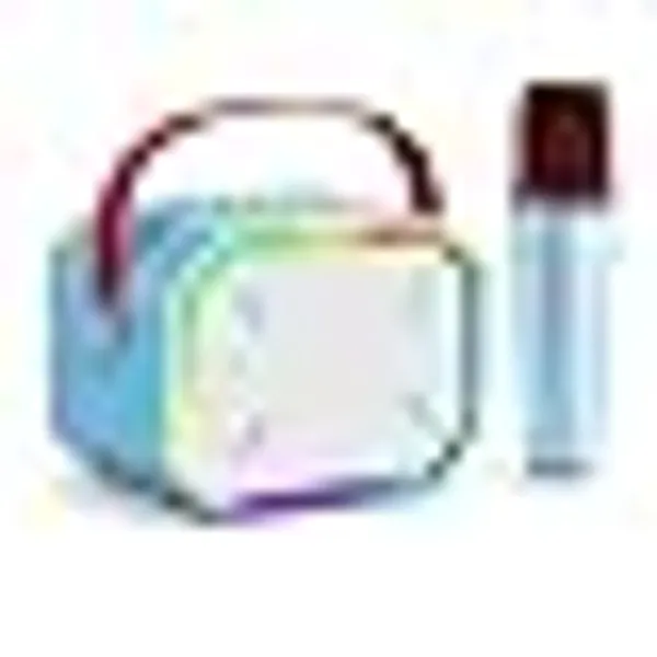 Portable_Karaoke_Speaker_With_Wireless_Microphone_Rgb_Led_Lights_Blue_For_Kids
