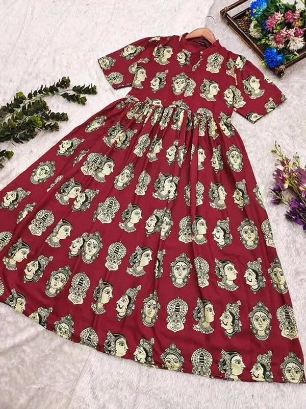 Maroon_Printed_Fit_And_Flare_Dress_for_Women