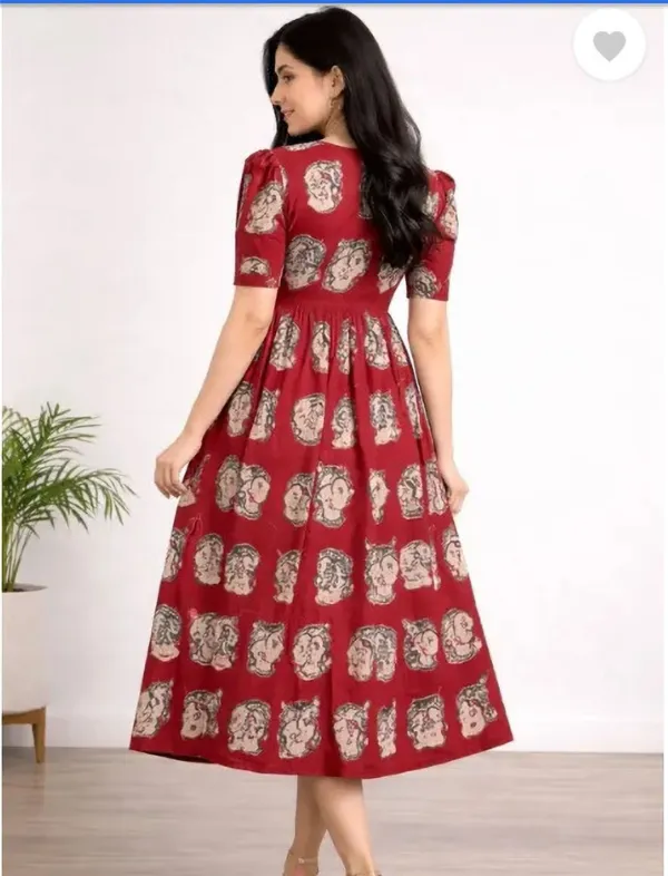 Maroon_Printed_Fit_And_Flare_Dress_for_Women