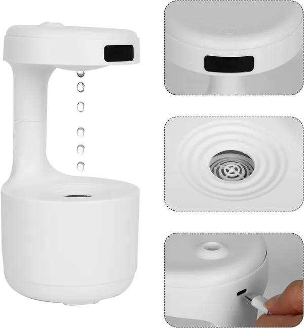 White_USB_Mist_Humidifier_With_Digital_Clock