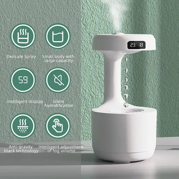 White_USB_Mist_Humidifier_With_Digital_Clock