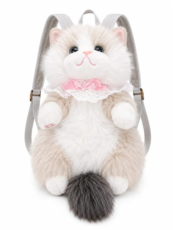 White_Plush_Cat_Backpack_for_Kids