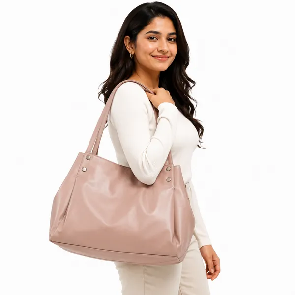 Pink_Structured_Laptop_Tote_Bag_for_Women