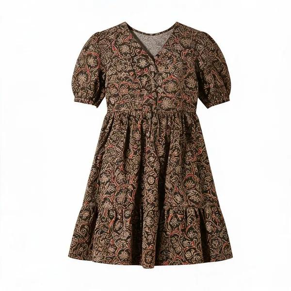 Brown_Cotton_Fit_And_Flare_Floral_Print_Dress_For_Women
