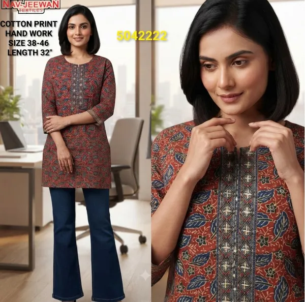 Rust_Cotton_Straight_Kurti_for_Women