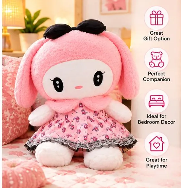 My_Melody_Cute_Bow_Stuffed_Toy