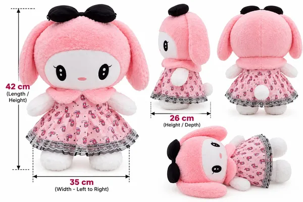 My_Melody_Cute_Bow_Stuffed_Toy