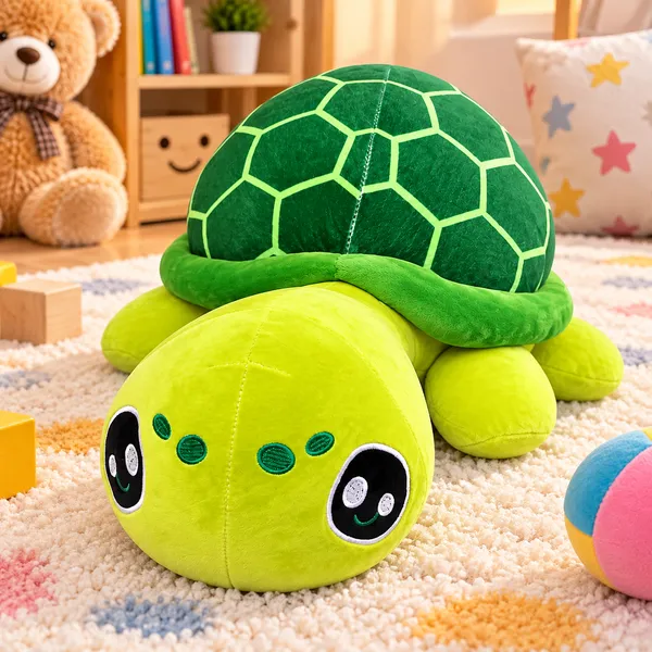 Super-soft,_skin-friendly_green_turtle_stuffed_animal_featuring_adorable_embroidered_big_eyes_and_a_detailed_patterned_shell._Perfect_for_hugs,_nursery_decor,_and_gifting_kids
