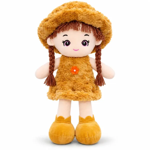 Super_soft_and_huggable,_this_charming_plush_doll_features_a_trendy_fuzzy_bucket_hat_and_braided_hair—making_it_an_ideal_cuddly_gift_for_kids