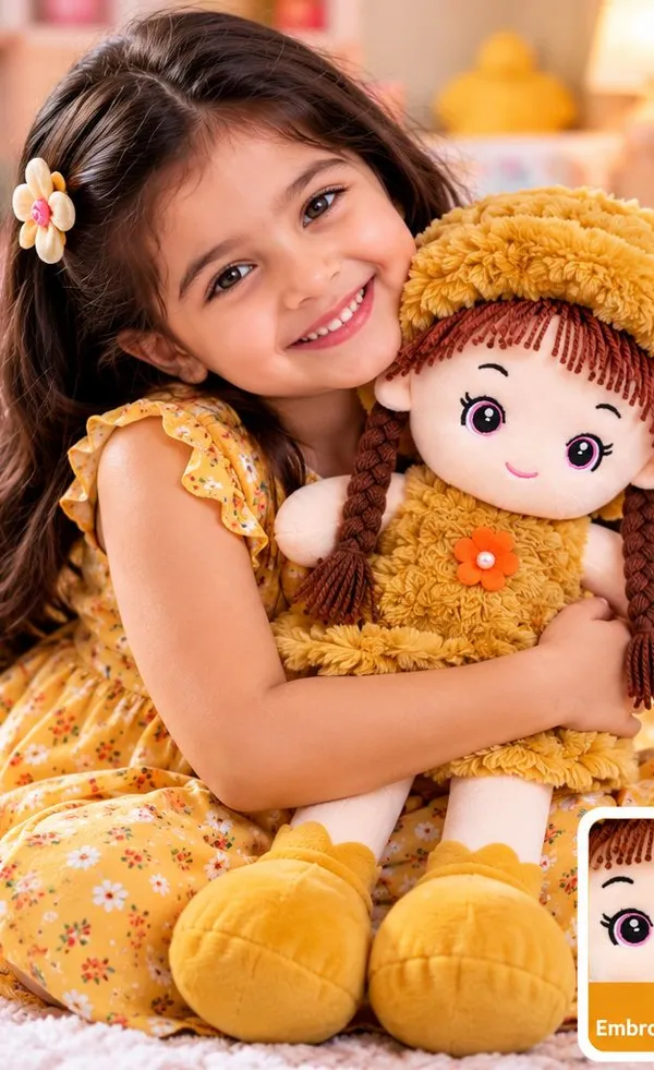 Super_soft_and_huggable,_this_charming_plush_doll_features_a_trendy_fuzzy_bucket_hat_and_braided_hair—making_it_an_ideal_cuddly_gift_for_kids
