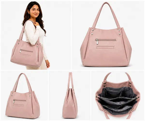 Pink_Structured_Laptop_Tote_Bag_for_Women