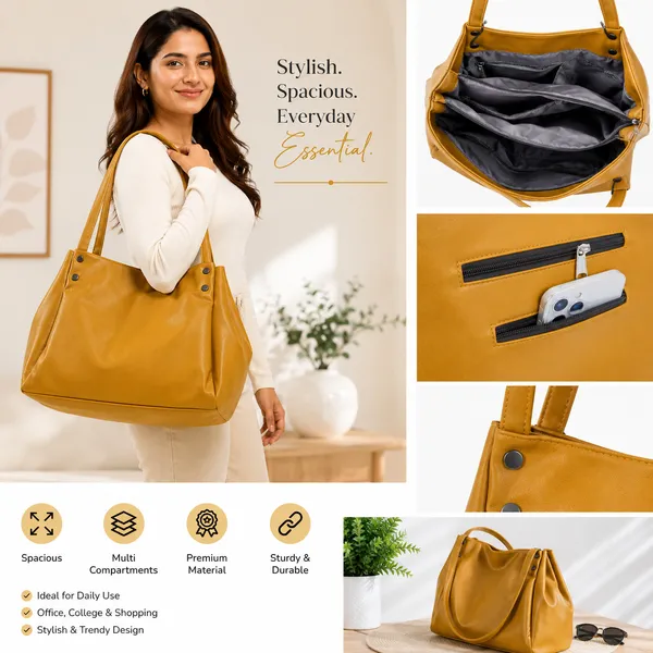 Yellow_Faux_Leather_Tote_Handbag_for_Women