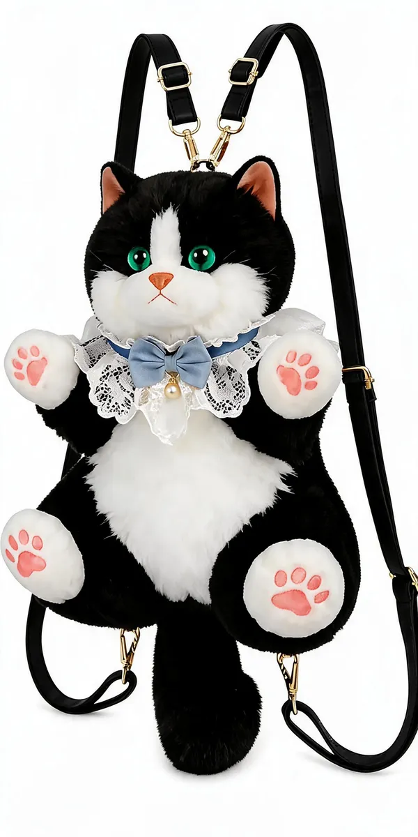 Black_Plush_Cat_Character_Backpack_For_Kids