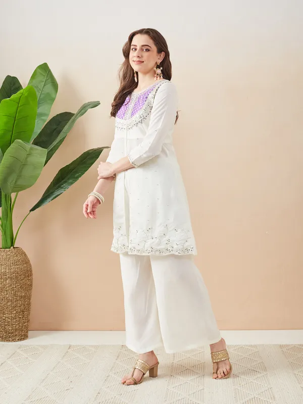 White_Roman_Silk_Straight_Co-ord_Set_For_Women