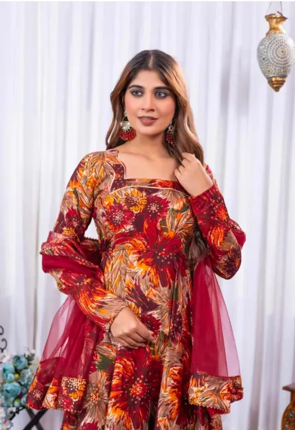 Red_Rayon_Flared_Floral_Print_Anarkali_Suit_For_Women