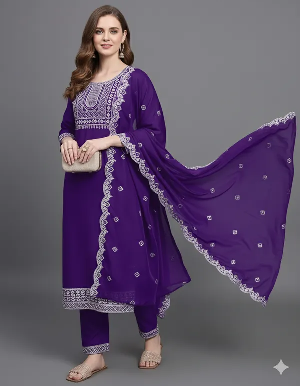 Purple_Rayon_Flared_Anarkali_Suit_Set_For_Women