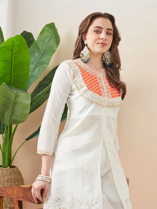 White_Roman_Silk_Straight_Co-ord_Set_For_Women