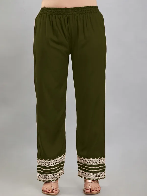 Olive_Green_Rayon_Flared_Anarkali_Suit_Set_For_Women