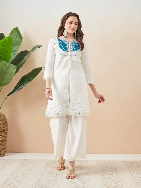 White_Roman_Silk_Straight_Co-ord_Set_For_Women