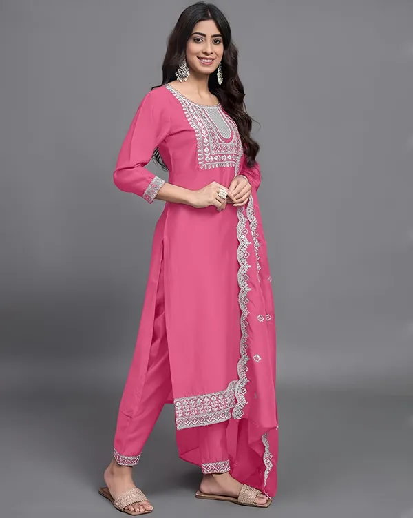 Pink_Rayon_Straight_Kurta_Set_With_Dupatta_For_Women