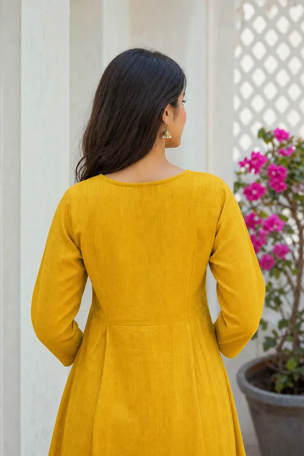 Yellow_Chinon_Straight_Kurta_Palazzo_Set_For_Women