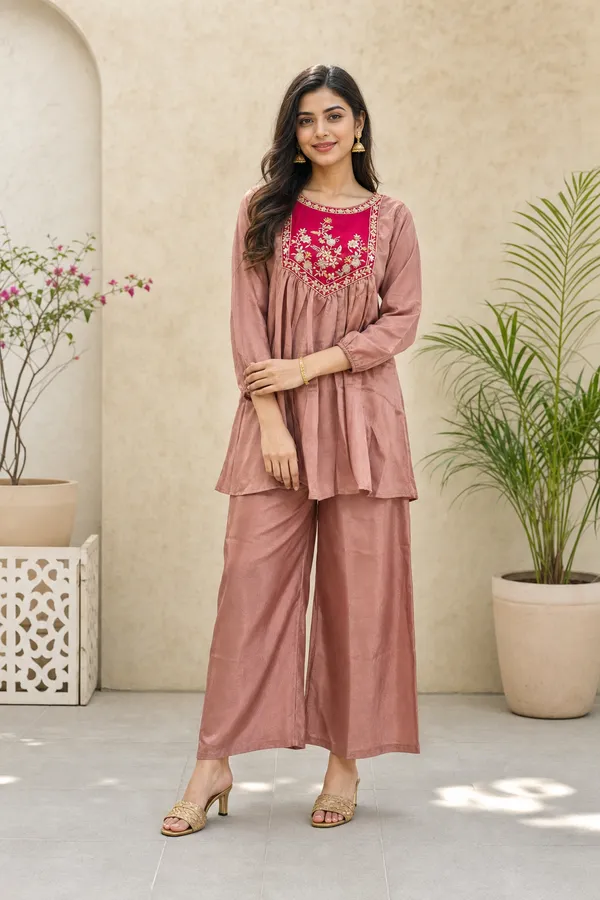 Pink_Chinon_Embroidered_Kurta_Palazzo_Set_For_Women