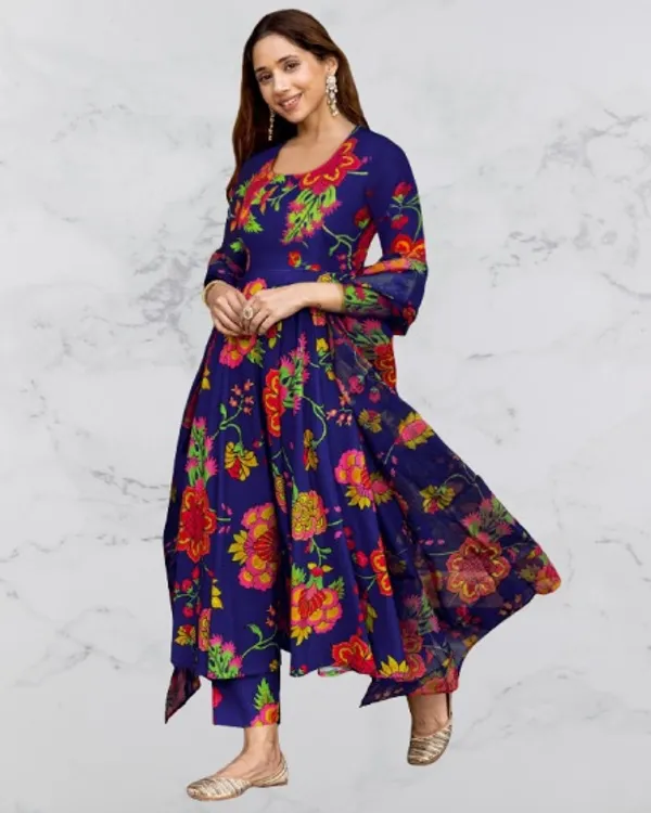 Blue_Georgette_Flared_Anarkali_Suit_Set_For_Women