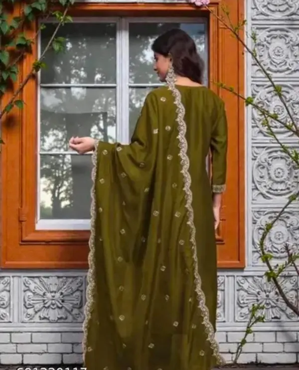 Olive_Green_Rayon_Straight_Kurta_Set_For_Women