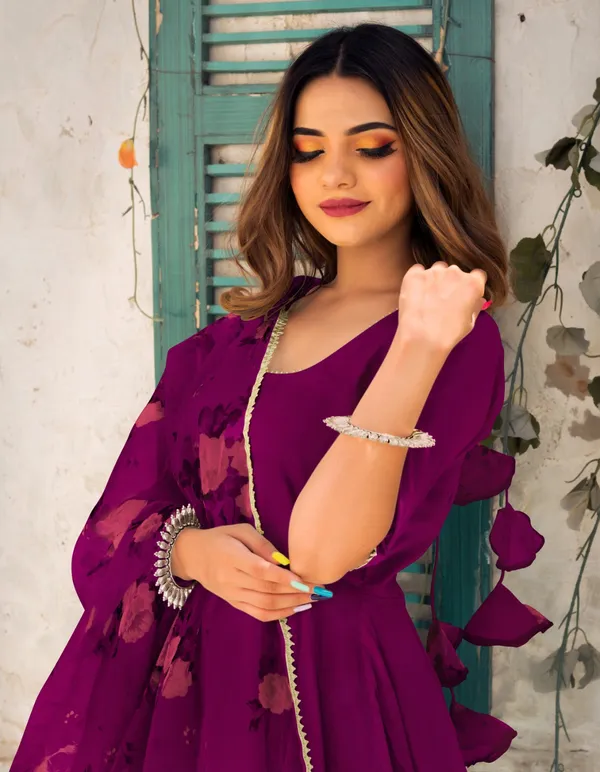 Magenta_Rayon_Flared_Anarkali_Dress_For_Women