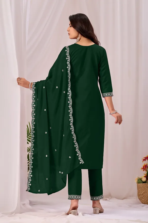 Green_Rayon_Straight_Kurta_Set_With_Dupatta_For_Women