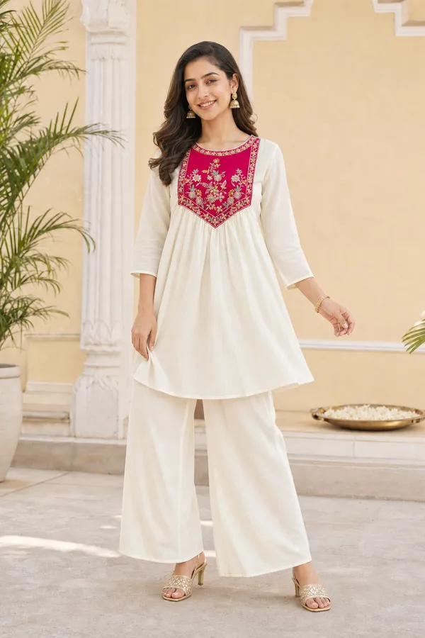 Cream_Chinon_Flared_Anarkali_Kurta_For_Women