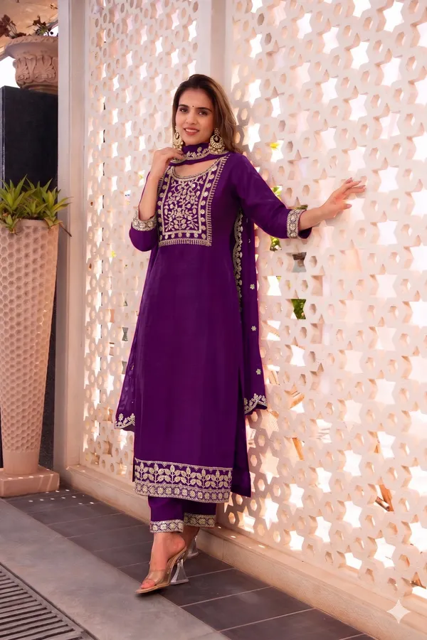 Purple_Rayon_Straight_Kurta_Set_For_Women