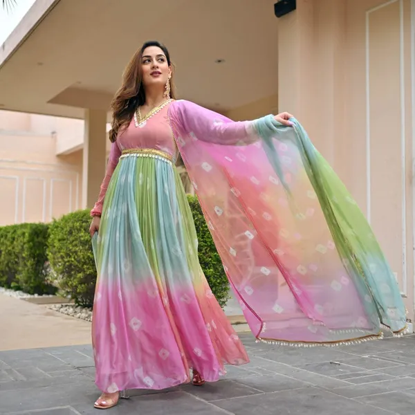 Multicolour_Georgette_Flared_Anarkali_Dress_With_Dupatta_For_Women