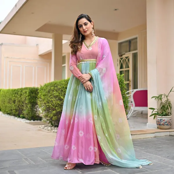 Multicolour_Georgette_Flared_Anarkali_Dress_With_Dupatta_For_Women