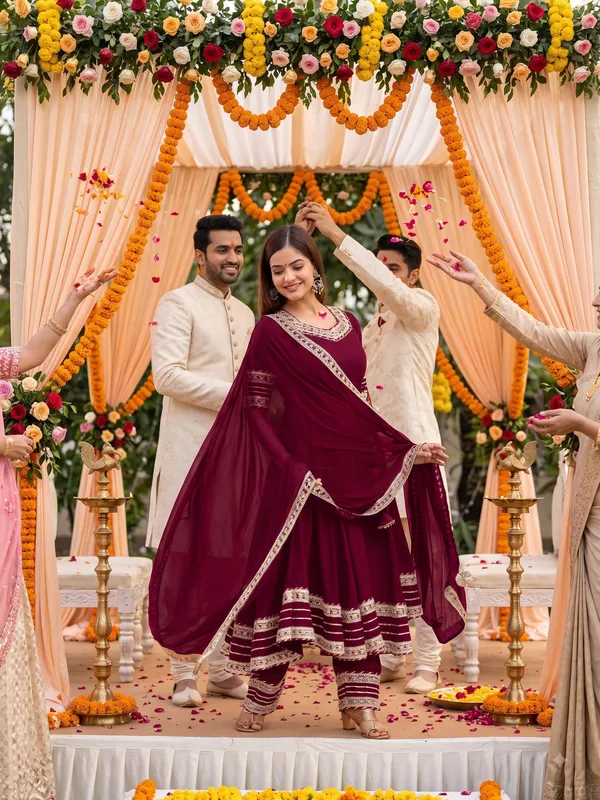 Maroon_Rayon_Flared_Anarkali_Suit_Set_For_Women