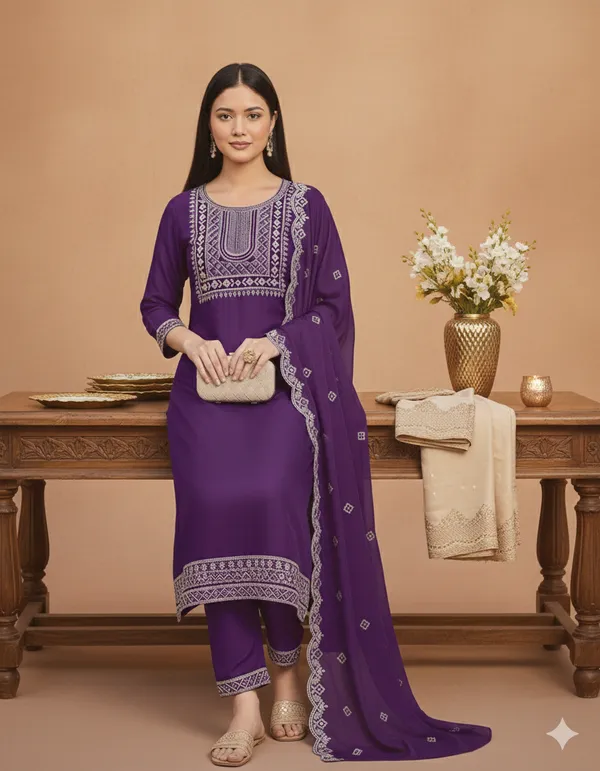 Purple_Rayon_Flared_Anarkali_Suit_Set_For_Women